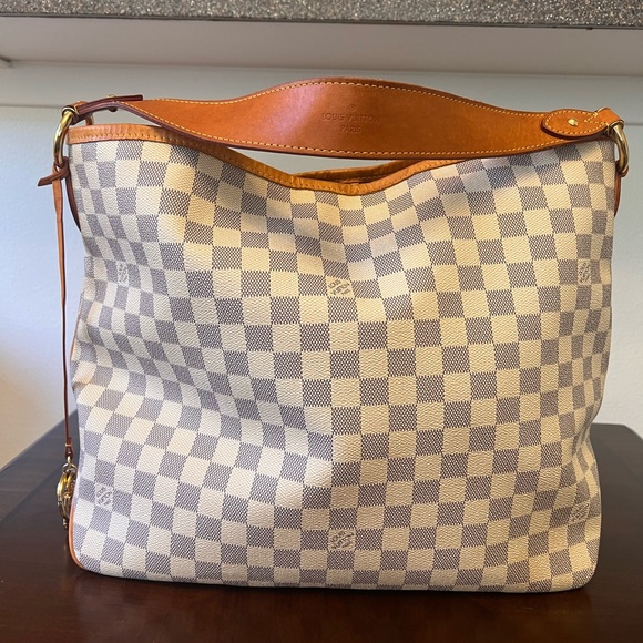 Louis Vuitton Delightful MM Damier Azur/Rose Ballerine - Picture 1 of 16